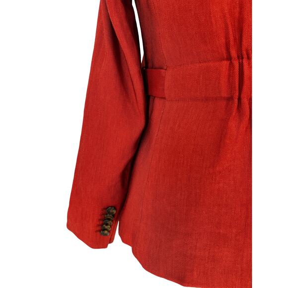 Veronica Beard Baltazar Linen Peplum Dickey Jacket In Clay - Picture 11 of 13